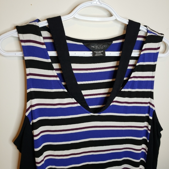 Michel studio striped strappy tunic length sleeveless top - Picture 6 of 9